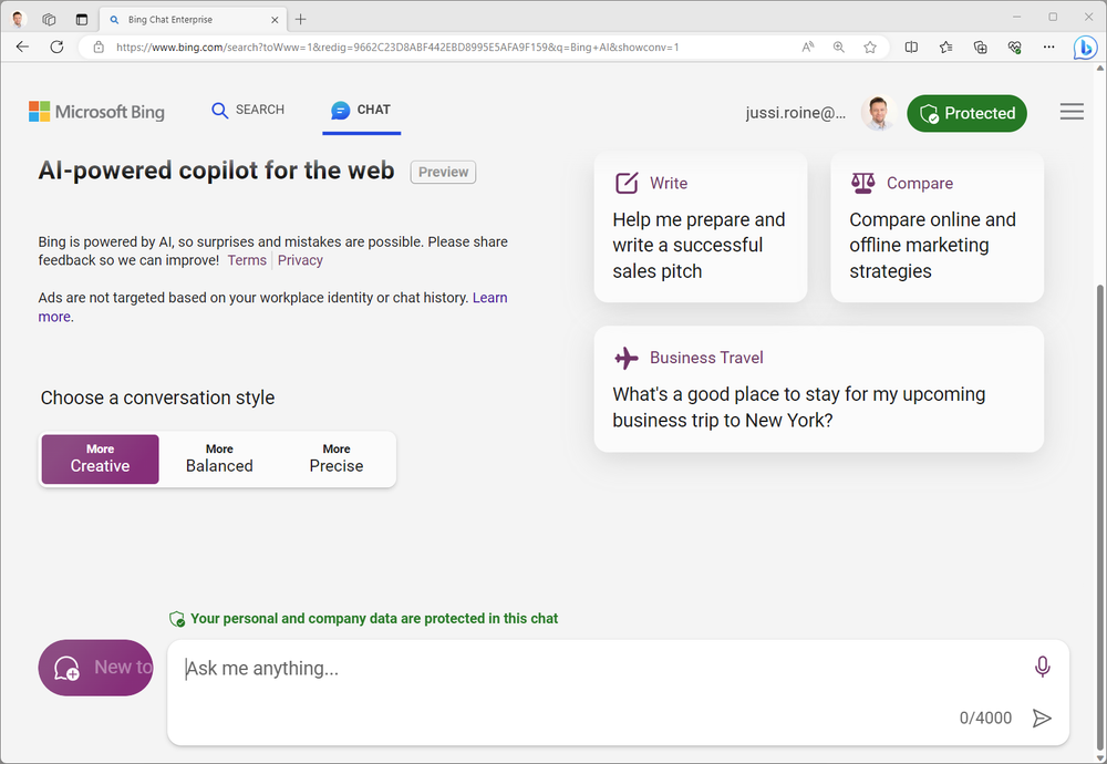 Understanding Bing Chat Enterprise